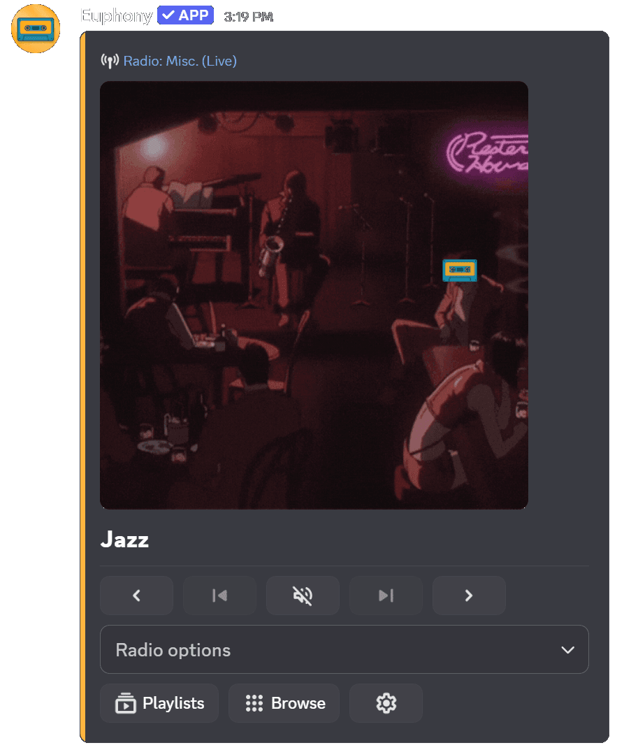 Giao diện radio trực tiếp Euphony